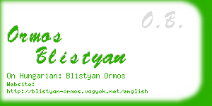 ormos blistyan business card